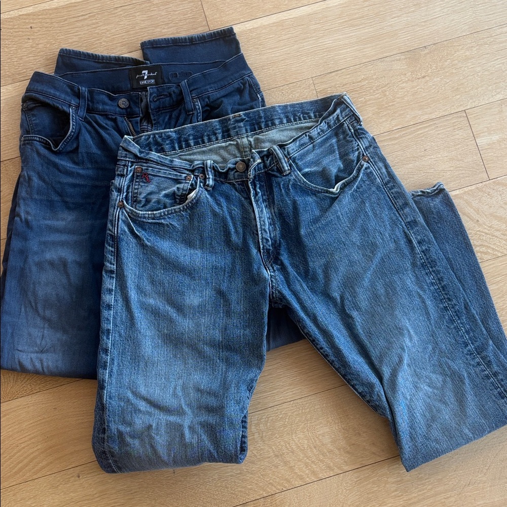 Lot of 2 Men's Blue Jeans - 7 for all Mankind and Ralph Lauren